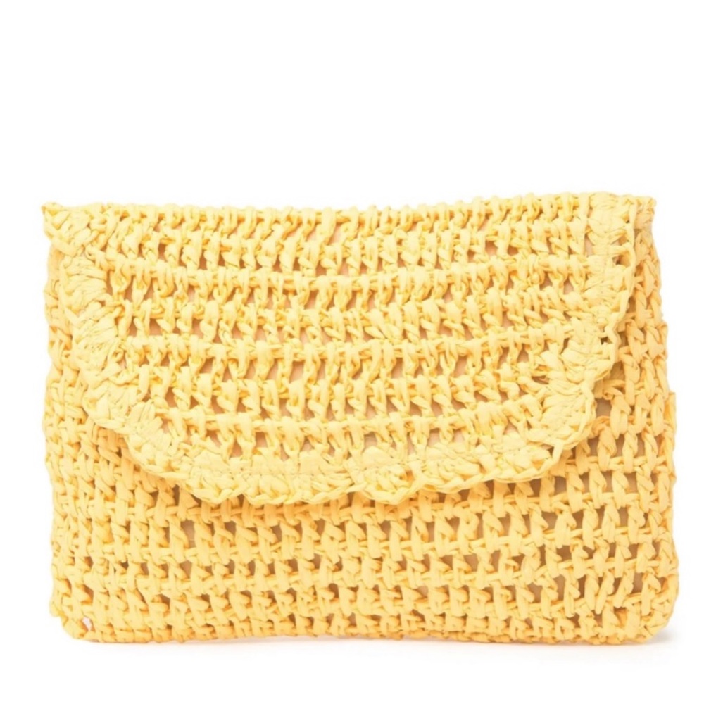 NWT Melrose and Market Yellow Woven Clutch Purse